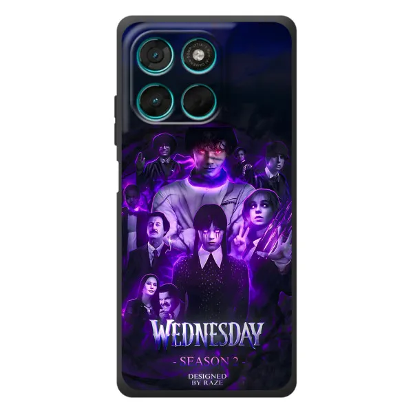 Чохол з принтом «Фіолетова магія Венздей» для Motorola MOTO G86 Power