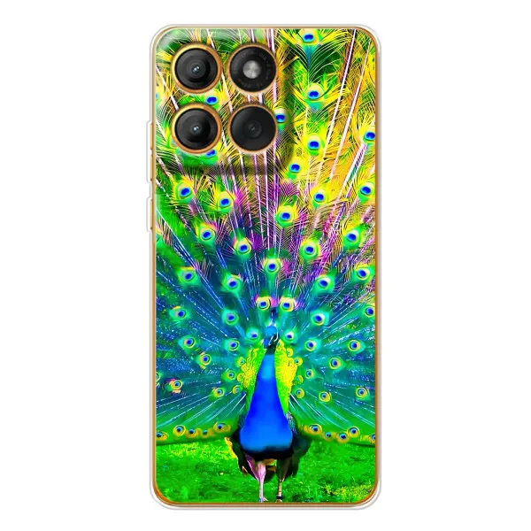 Чехол с принтом «Яркий Павлин» для Motorola MOTO G86