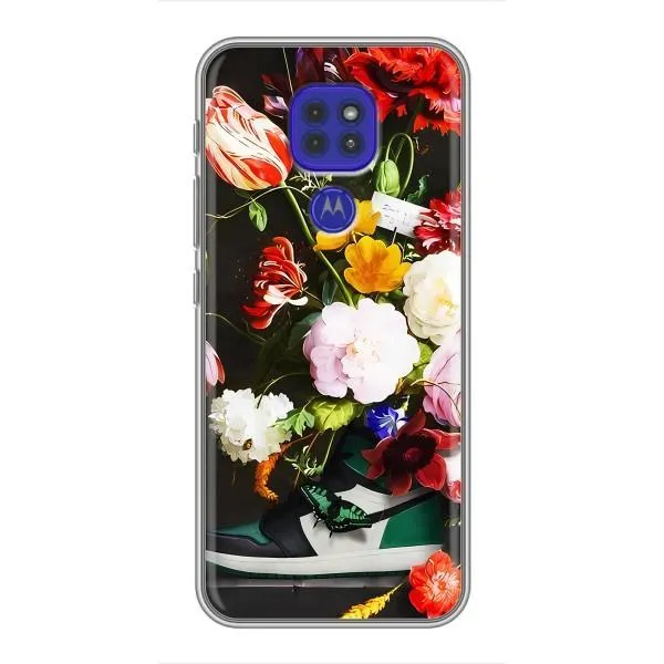 Чехол с принтом «Nike цветы» для Motorola MOTO G9 Play