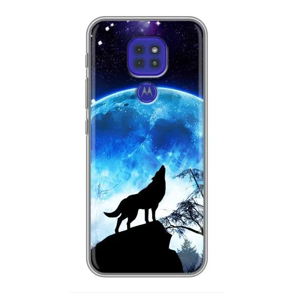 Чохол з принтом «Вовк на місяць» для Motorola MOTO G9 Play