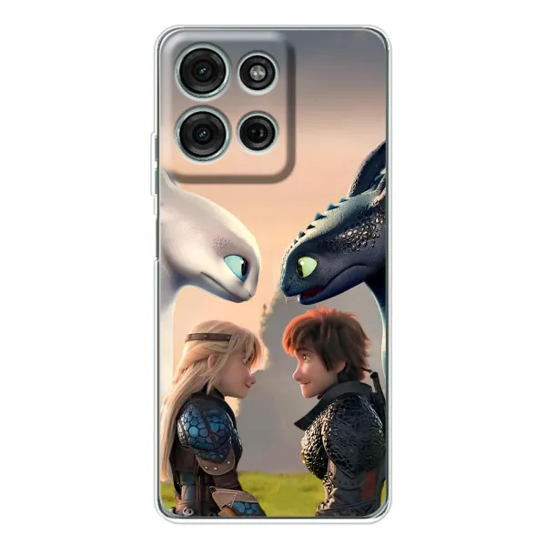 Чехол с принтом «Иккинг и Астрид» для Motorola Moto G96 5G