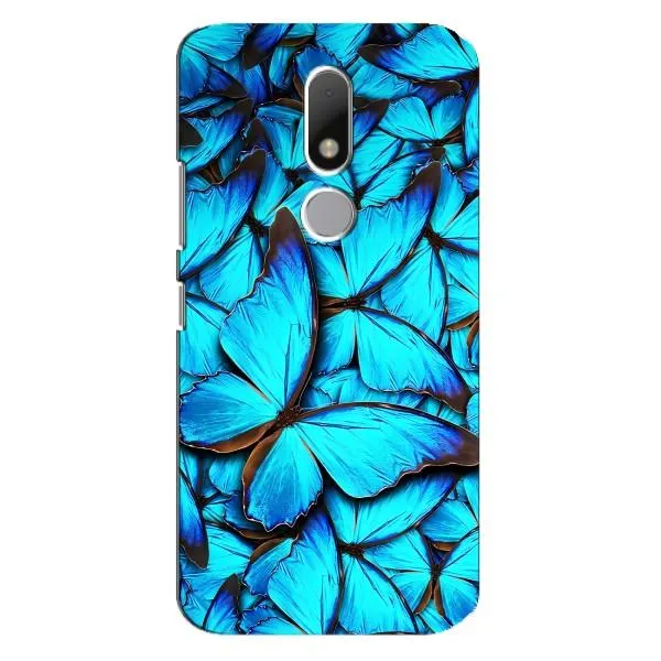 Чехол с принтом «Синие бабочки» для Motorola Moto M