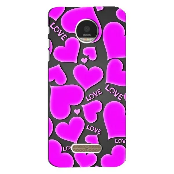 Чехол с принтом «Pink hearts» для Motorola MOTO Z Play