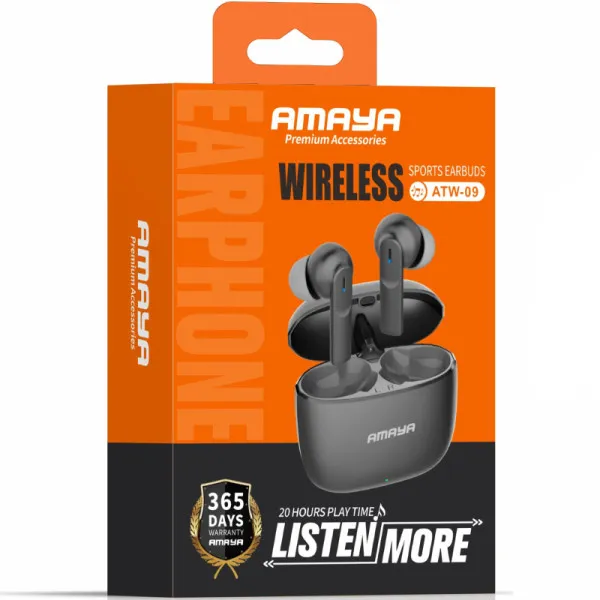 Бездротові TWS навушники Amaya ATW-09 Metal case — Сірий — фото 2 Бездротові TWS навушники Amaya ATW-09 Metal case — Сірий — фото 2