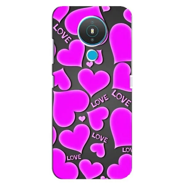 Чехол с принтом «Pink hearts» для Nokia 1.4 Чехол с принтом «Pink hearts» для Nokia 1.4