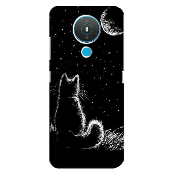 Чехол с принтом «Котик и луна» для Nokia 1.4