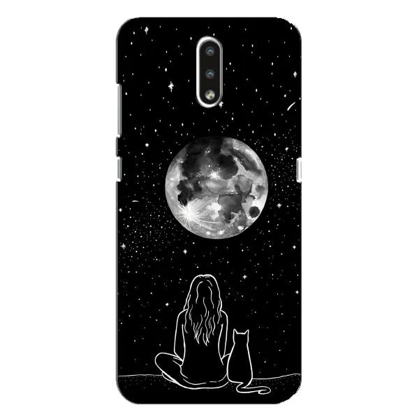 Чехол с принтом «Девушка с котом» для Nokia 2.3