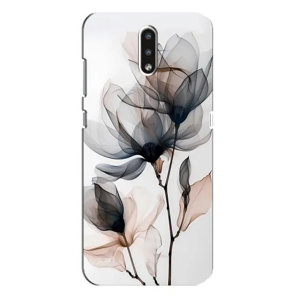 Чехол с принтом «Цветы на белом» для Nokia 2.3