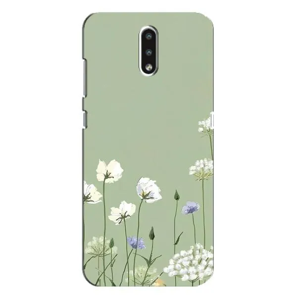Чехол с принтом «Цветы на зеленом» для Nokia 2.3