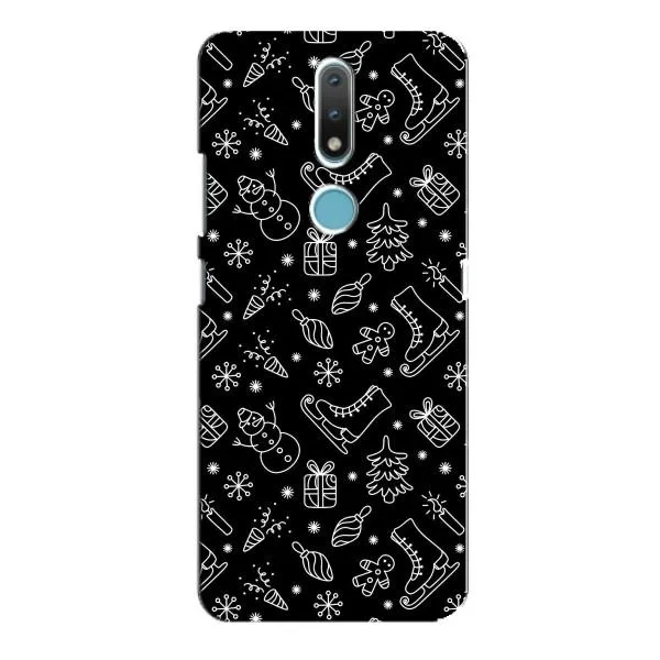Чехол с принтом «Новогодний фон» для Nokia 2.4