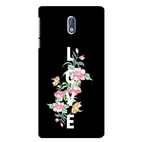 Чехол с принтом «Цветы LOVE» для Nokia 3.1