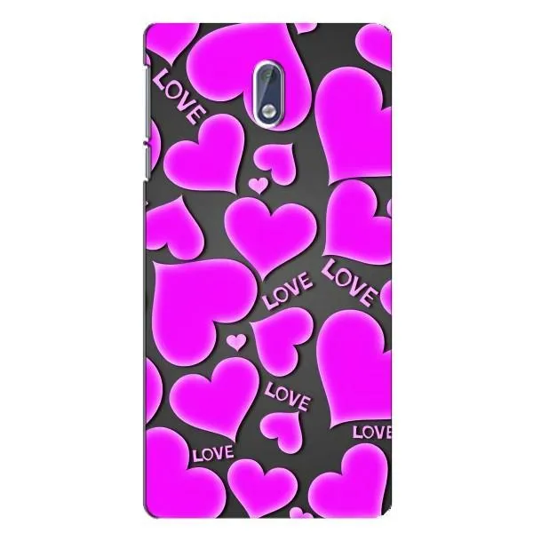 Чехол с принтом «Pink hearts» для Nokia 3.1