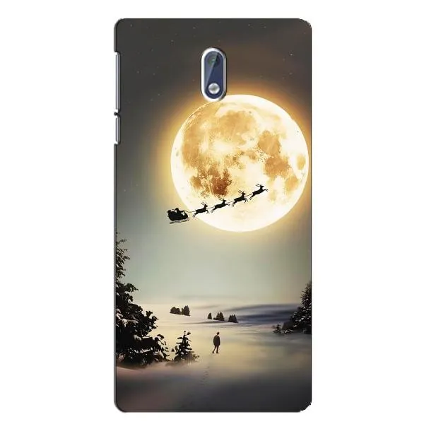 Чехол с принтом «Санта на луне» для Nokia 3.1