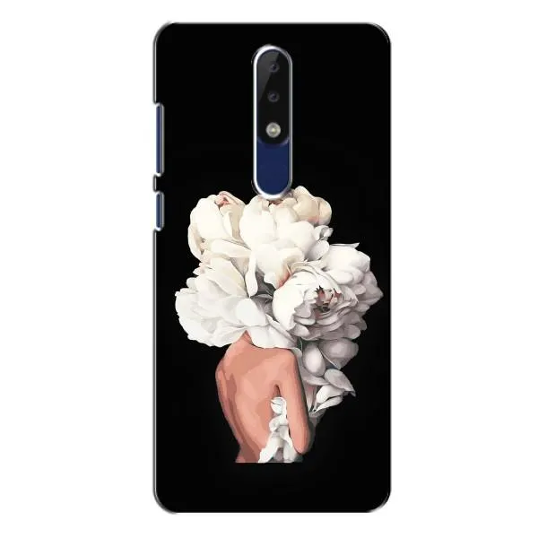 Чехол с принтом «Белые цветы» для Nokia 5.1 Plus (X5)
