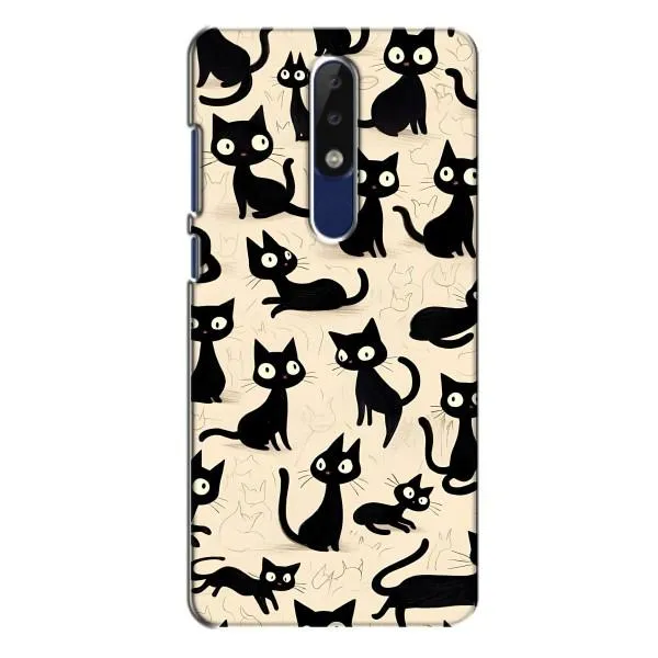 Чехол с принтом «Черные коты» для Nokia 5.1 Plus (X5)
