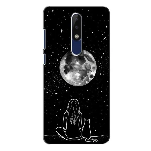 Чехол с принтом «Девушка с котом» для Nokia 5.1 Plus (X5)
