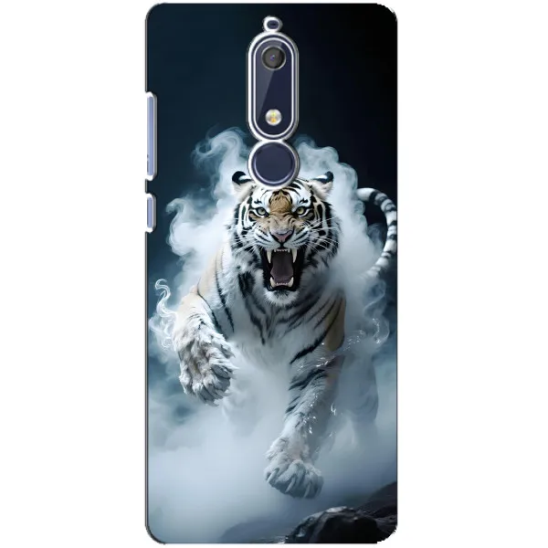 Чехол с принтом «Белый тигр в дыму» для Nokia 5.1 (2018)
