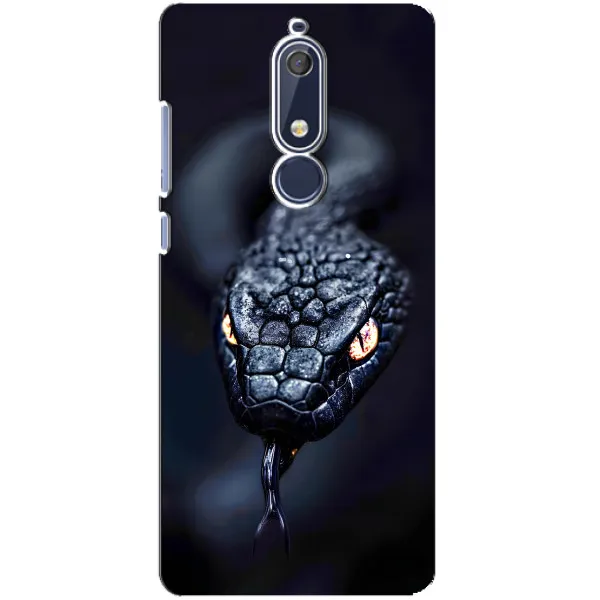 Чехол с принтом «Черная змея» для Nokia 5.1 (2018)
