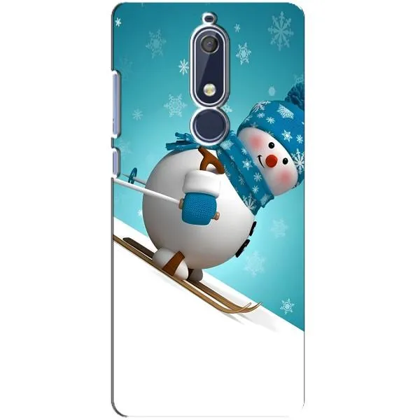 Чехол с принтом «Снеговик на лыжах» для Nokia 5.1 (2018)