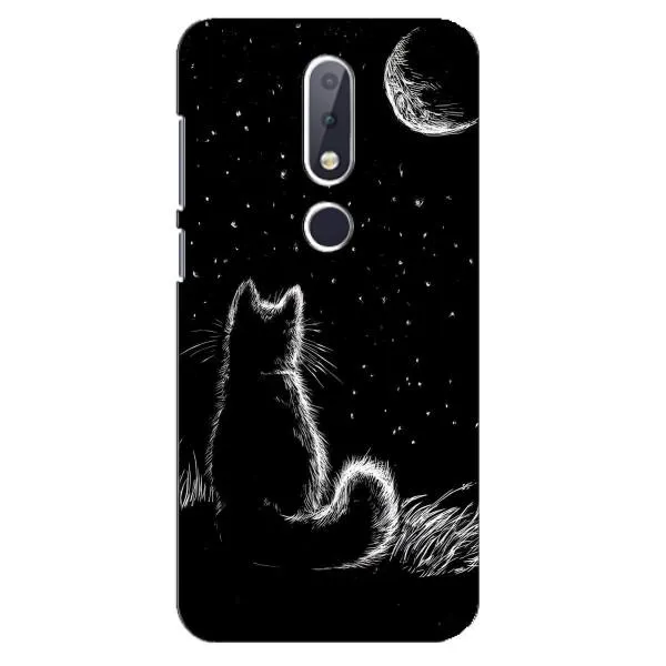 Чехол с принтом «Котик и луна» для Nokia 6.1 Plus