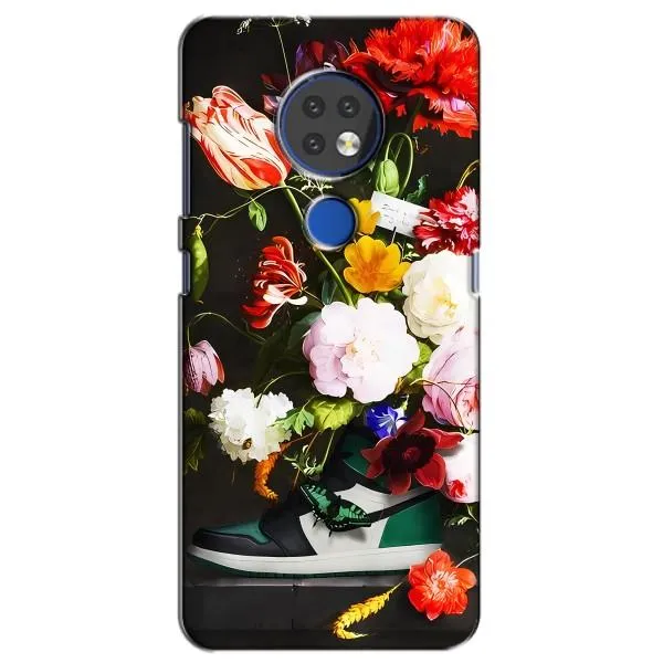 Чехол с принтом «Nike цветы» для Nokia 6.2 (2019)