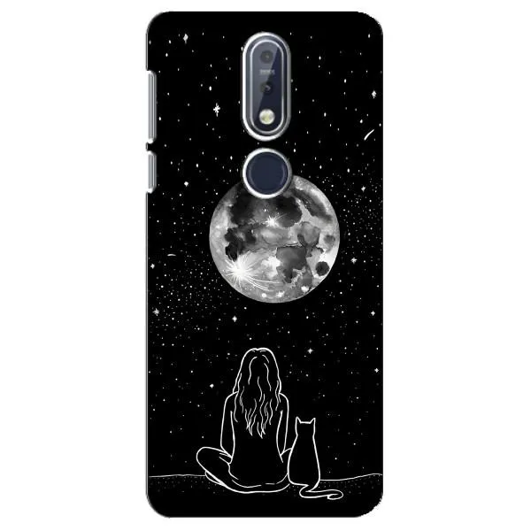 Чехол с принтом «Девушка с котом» для Nokia 7.1 (2018) Чехол с принтом «Девушка с котом» для Nokia 7.1 (2018)