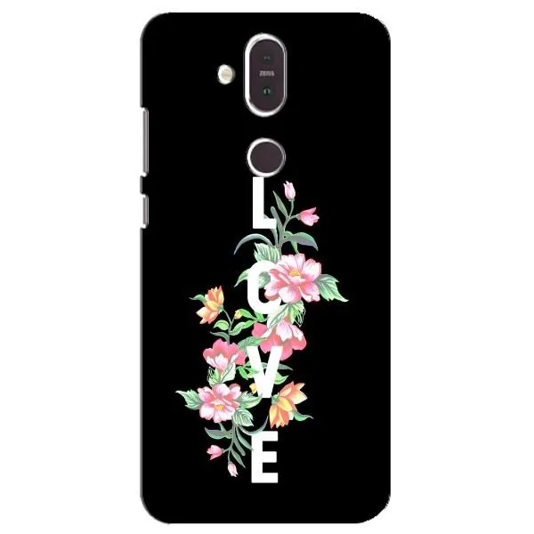 Чехол с принтом «Цветы LOVE» для Nokia 8.1 (2018)