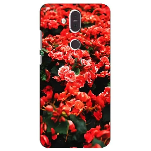 Чехол с принтом «Цветы красные» для Nokia 8.1 (2018)