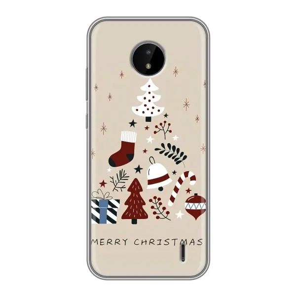 Чехол с принтом «Merry Christmas» для Nokia C20 Plus