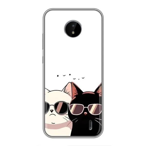 Чехол с принтом «Коты в очках» для Nokia C20 Чехол с принтом «Коты в очках» для Nokia C20