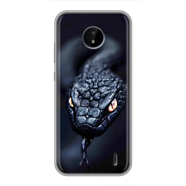 Чехол с принтом «Черная змея» для Nokia C20