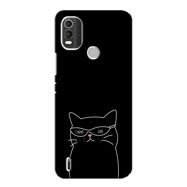 Чехол с принтом «Равнодушный кот» для Nokia C21 Plus