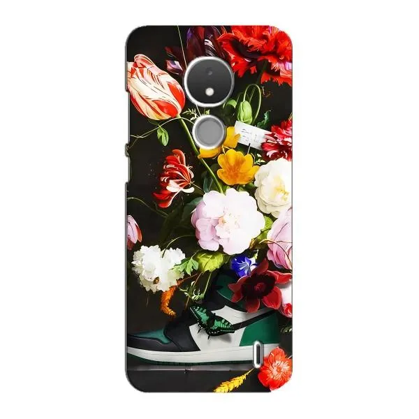 Чехол с принтом «Nike цветы» для Nokia C21