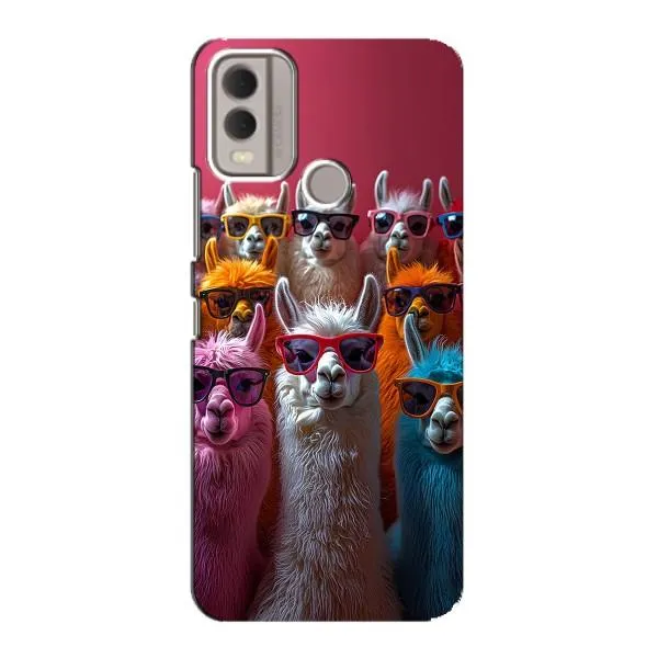 Чехол с принтом «Ламы в очках» для Nokia C22