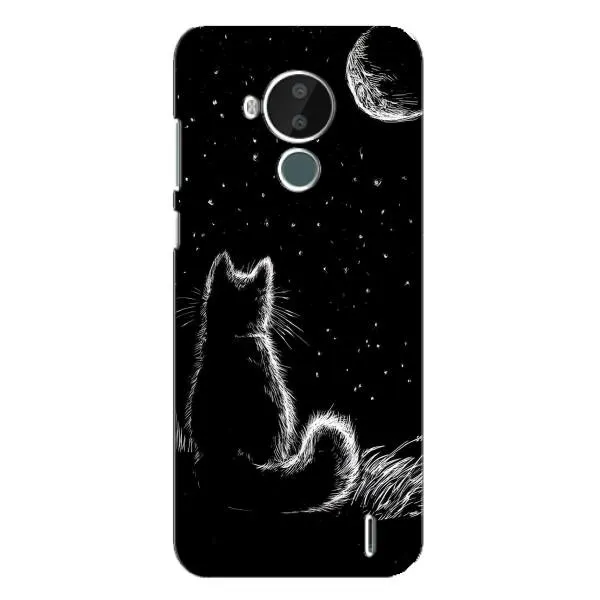 Чехол с принтом «Котик и луна» для Nokia C30