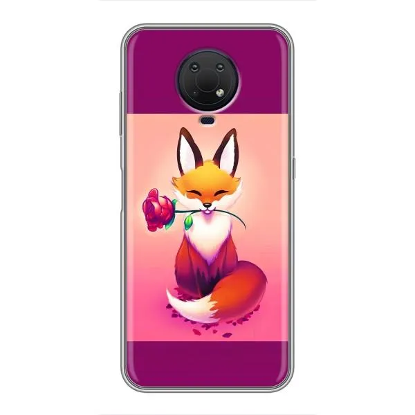 Чехол с принтом «Лисичка с розочкой» для Nokia G10