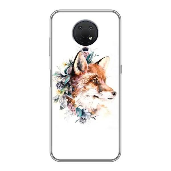 Чехол с принтом «Лисичка в цветочках» для Nokia G10