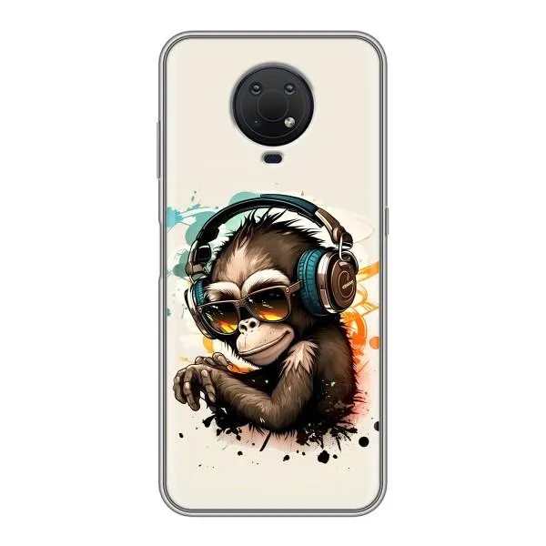 Чехол с принтом «Макака в наушниках» для Nokia G10 Чехол с принтом «Макака в наушниках» для Nokia G10