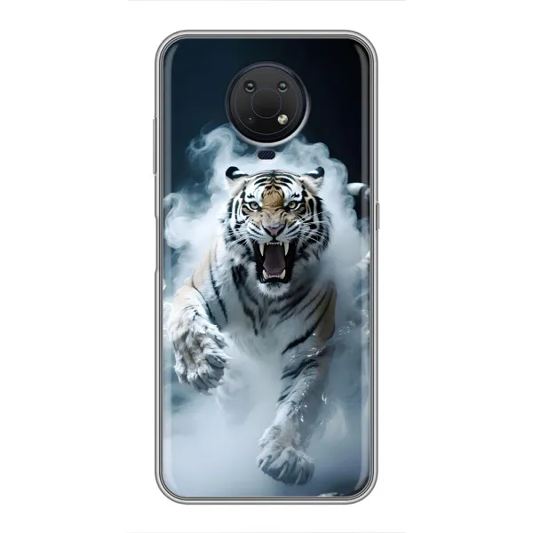 Чехол с принтом «Белый тигр в дыму» для Nokia G10 Чехол с принтом «Белый тигр в дыму» для Nokia G10