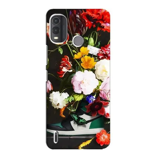 Чехол с принтом «Nike цветы» для Nokia G11 Plus