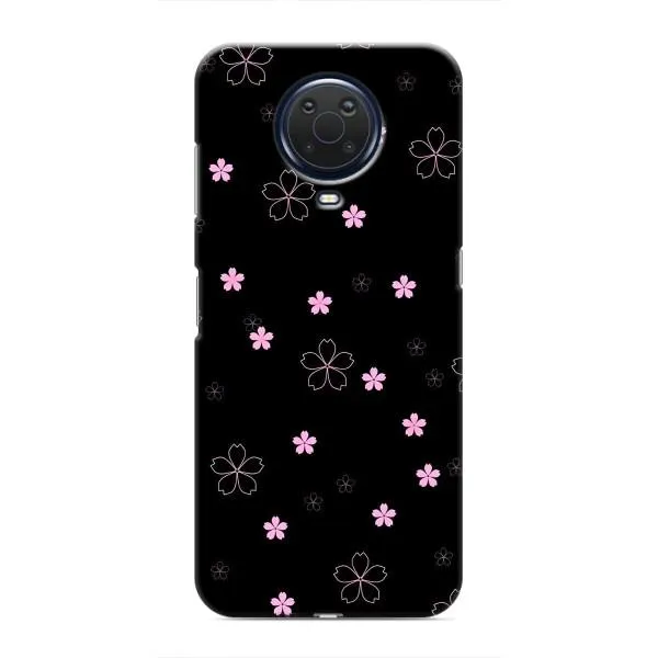 Чехол с принтом «Розовые цветы на черном» для Nokia G20