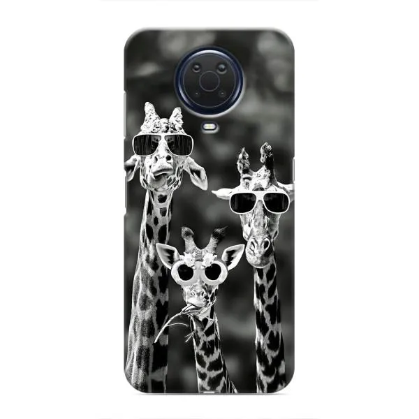 Чехол с принтом «Жирафы в очках» для Nokia G20