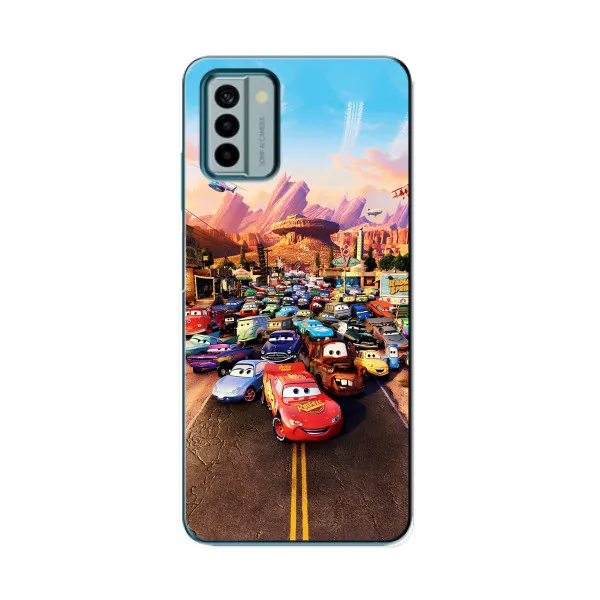 Чехол с принтом «Тачки на трассе» для Nokia G22