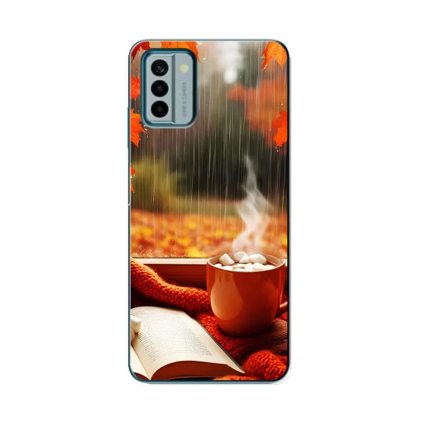Чехол с принтом «Кофе и дождь» для Nokia G22