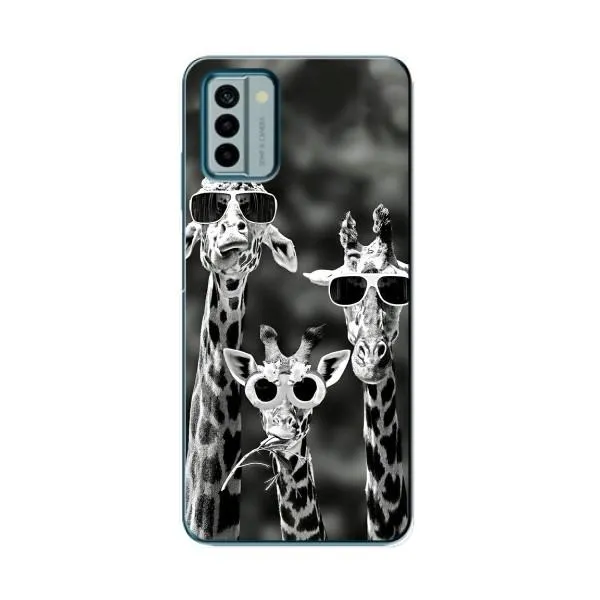 Чехол с принтом «Жирафы в очках» для Nokia G22