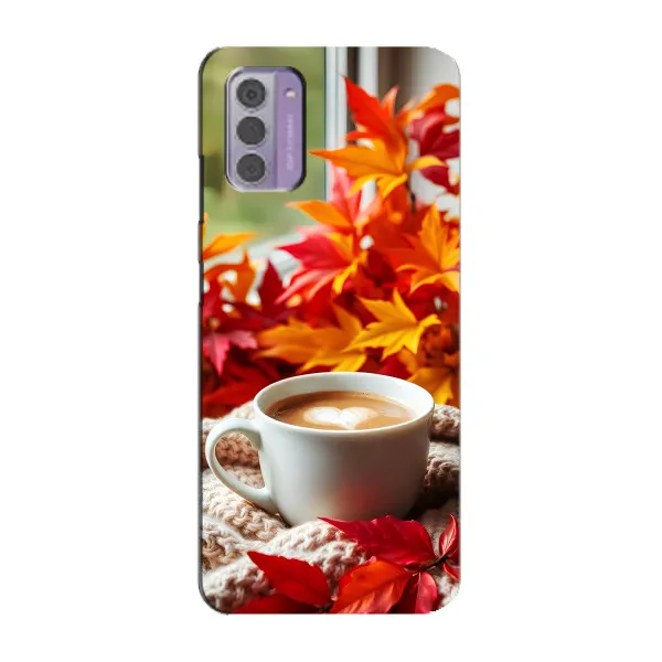 Чохол з принтом «Кава та листя» для Nokia G42