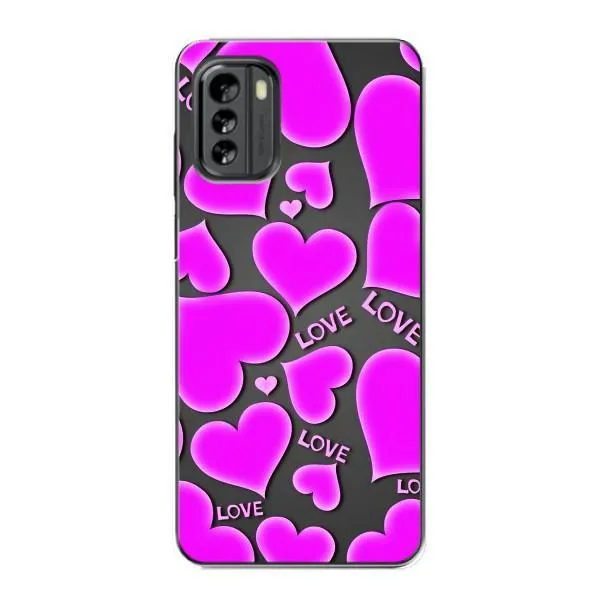 Чехол с принтом «Pink hearts» для Nokia G60