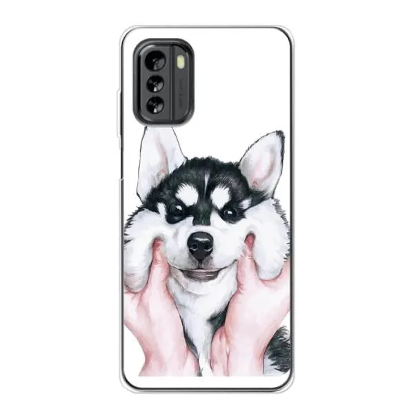 Чохол з принтом «Хаскі улибака» для Nokia G60