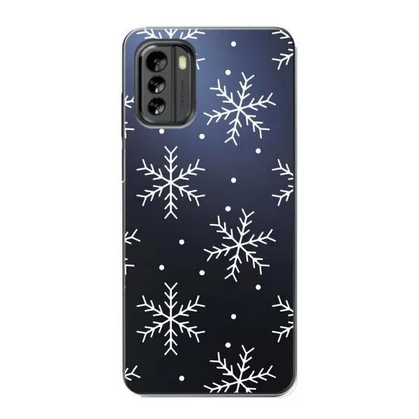 Чехол с принтом «Белые снежинки» для Nokia G60