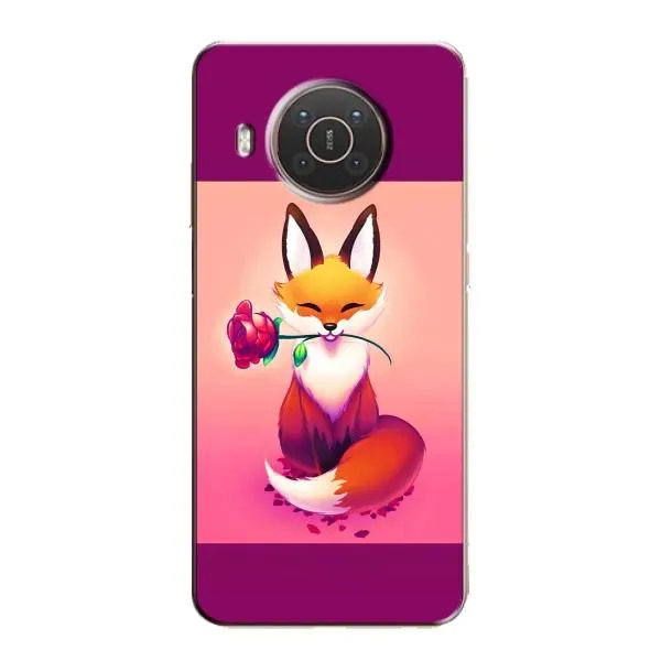 Чехол с принтом «Лисичка с розочкой» для Nokia X10